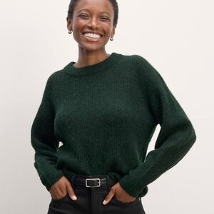 Everlane Alpaca Cocoon Crew Sweater In Scarab Green - Rare Color - Large